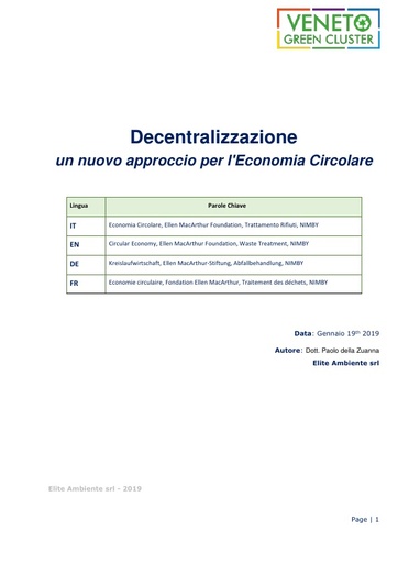 Decentralizzazione: un nuovo approcio per l'Economia Circolare