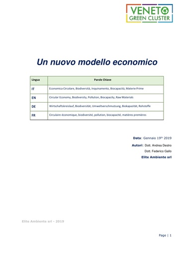 Un nuovo modello economico: da Lineare a Circolare