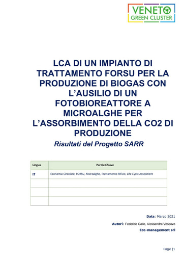 LCA di un impianto di trattamento del FORSU